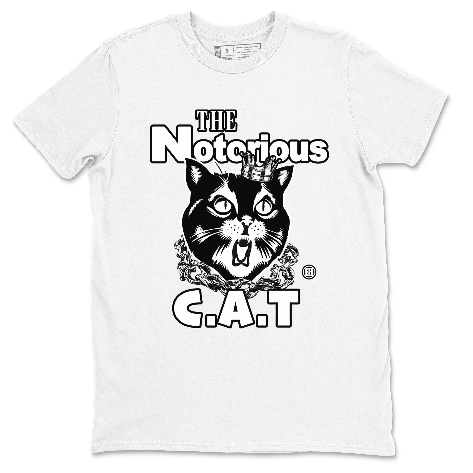 4s White Thunder shirts to match jordans The Notorious Cat sneaker match tees Air Jordan 4 White Thunder SNRT Sneaker Release Tees unisex cotton White 2 crew neck shirts