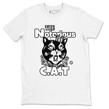 4s White Thunder shirts to match jordans The Notorious Cat sneaker match tees Air Jordan 4 White Thunder SNRT Sneaker Release Tees unisex cotton White 2 crew neck shirts