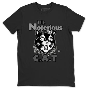 5s Black Cat shirts to match jordans The Notorious Cat sneaker match tees Air Jordan 5 Black Cat SNRT Sneaker Release Tees unisex cotton Black 2 crew neck shirts