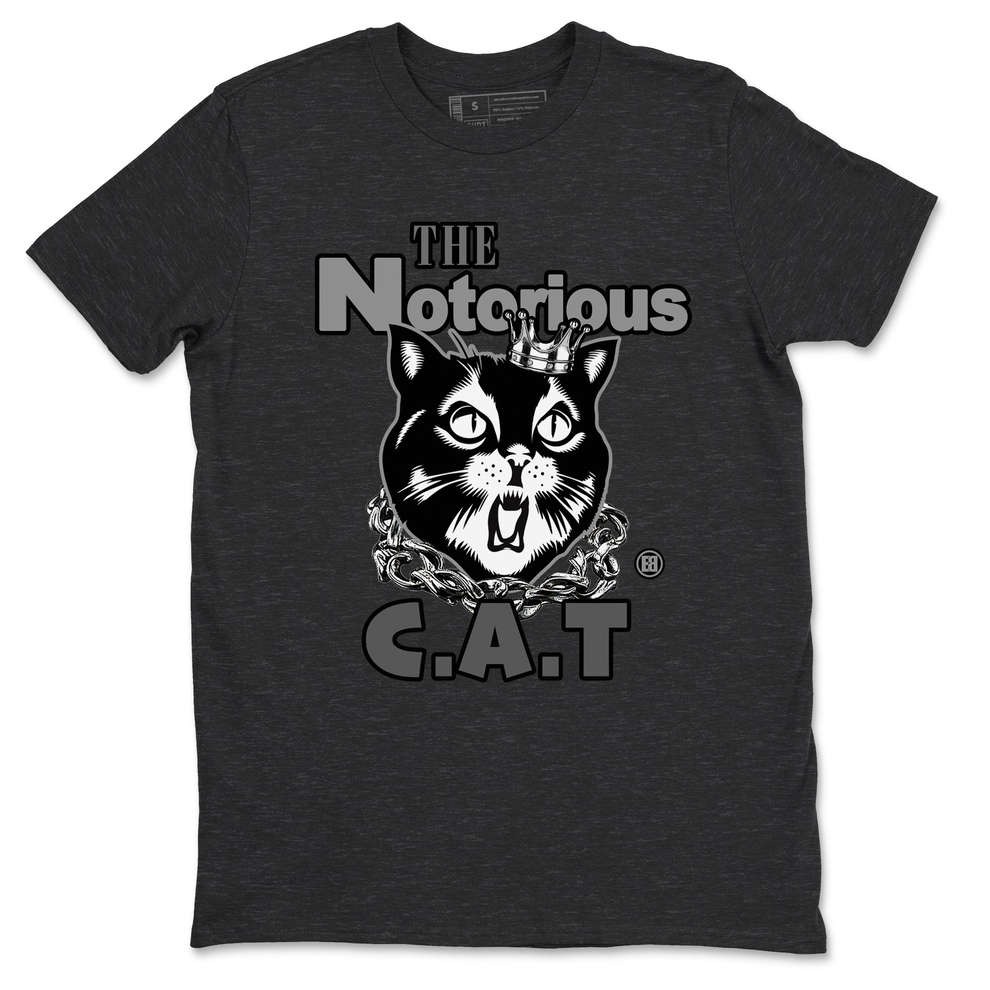 5s Black Cat shirts to match jordans The Notorious Cat sneaker match tees Air Jordan 5 Black Cat SNRT Sneaker Release Tees unisex cotton Charcoal Heather 2 crew neck shirts