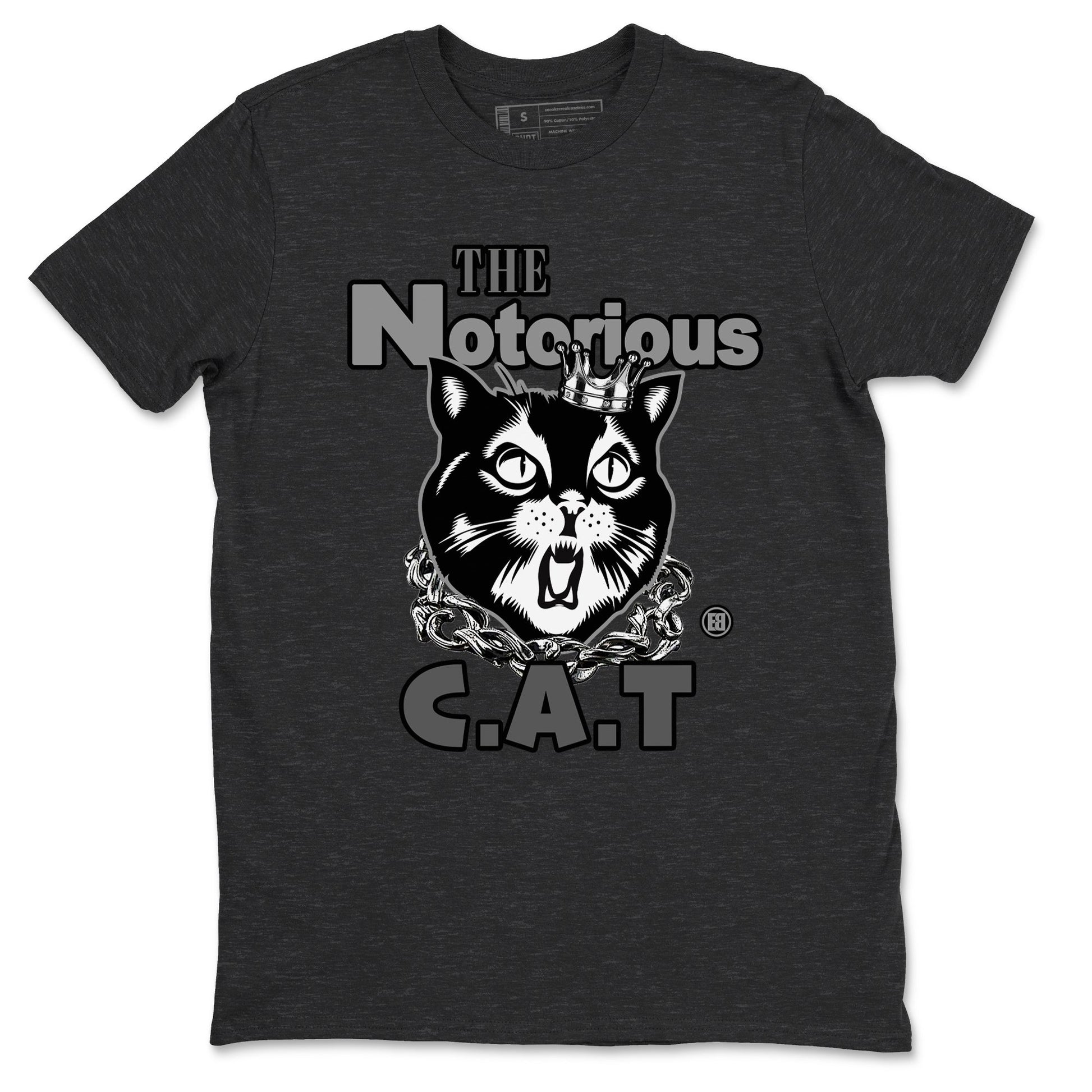5s Black Cat shirts to match jordans The Notorious Cat sneaker match tees Air Jordan 5 Black Cat SNRT Sneaker Release Tees unisex cotton Charcoal Heather 2 crew neck shirts