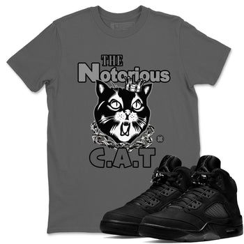 5s Black Cat shirts to match jordans The Notorious Cat sneaker match tees Air Jordan 5 Black Cat SNRT Sneaker Release Tees unisex cotton Cool Grey 1 crew neck shirts
