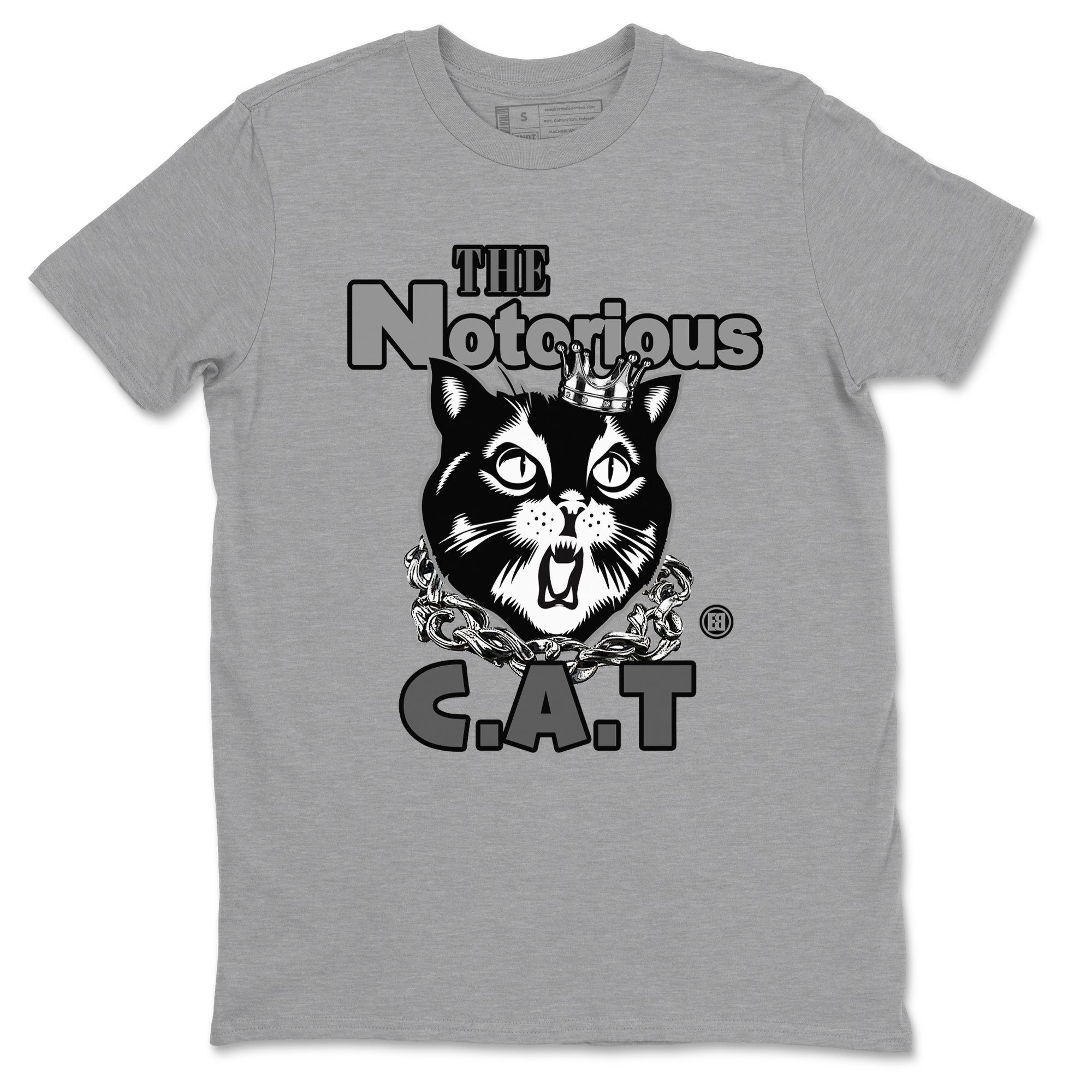 5s Black Cat shirts to match jordans The Notorious Cat sneaker match tees Air Jordan 5 Black Cat SNRT Sneaker Release Tees unisex cotton Heather Grey 2 crew neck shirts