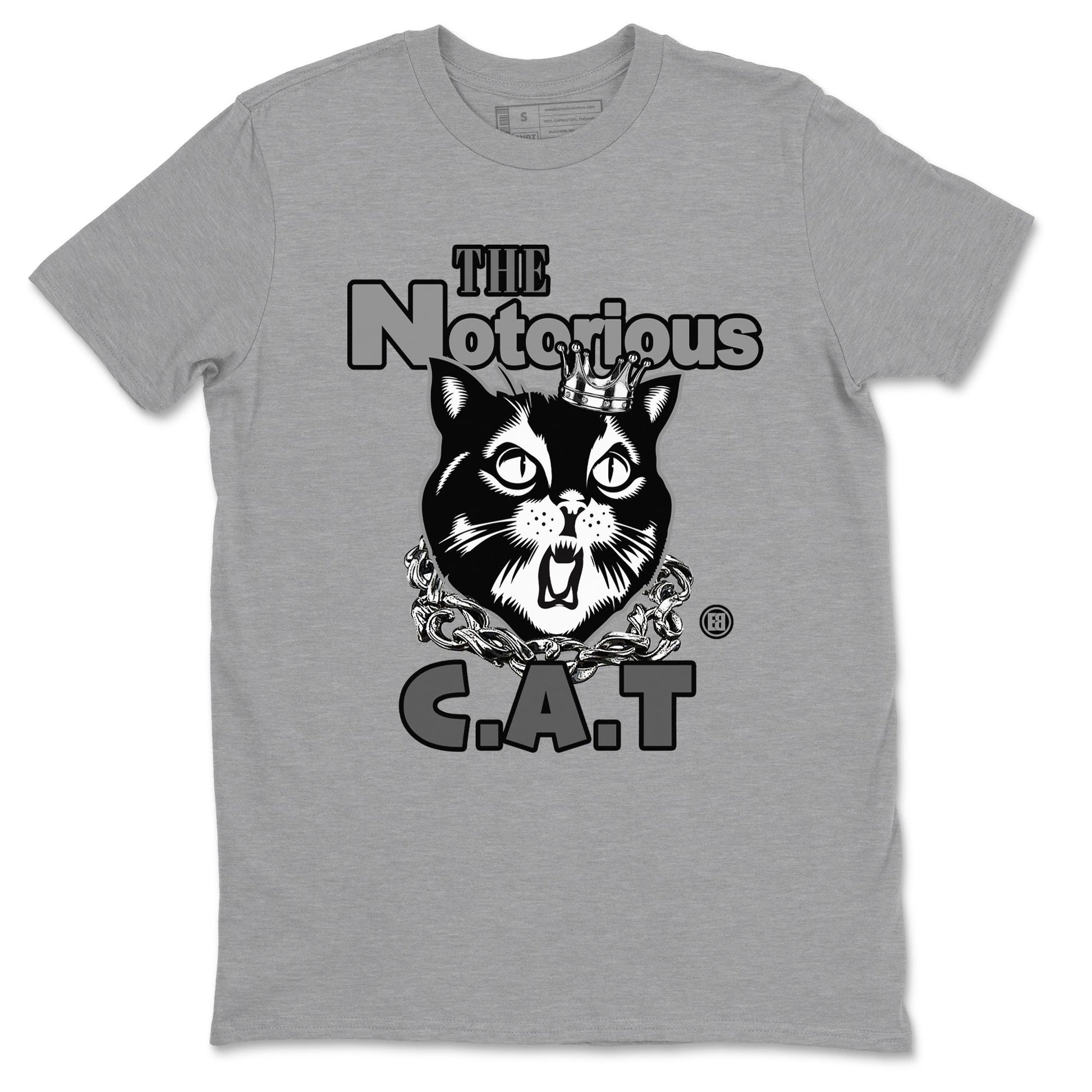 5s Black Cat shirts to match jordans The Notorious Cat sneaker match tees Air Jordan 5 Black Cat SNRT Sneaker Release Tees unisex cotton Heather Grey 2 crew neck shirts