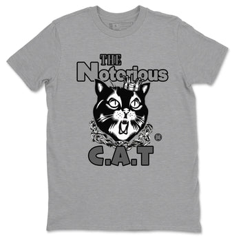 5s Black Cat shirts to match jordans The Notorious Cat sneaker match tees Air Jordan 5 Black Cat SNRT Sneaker Release Tees unisex cotton Heather Grey 2 crew neck shirts