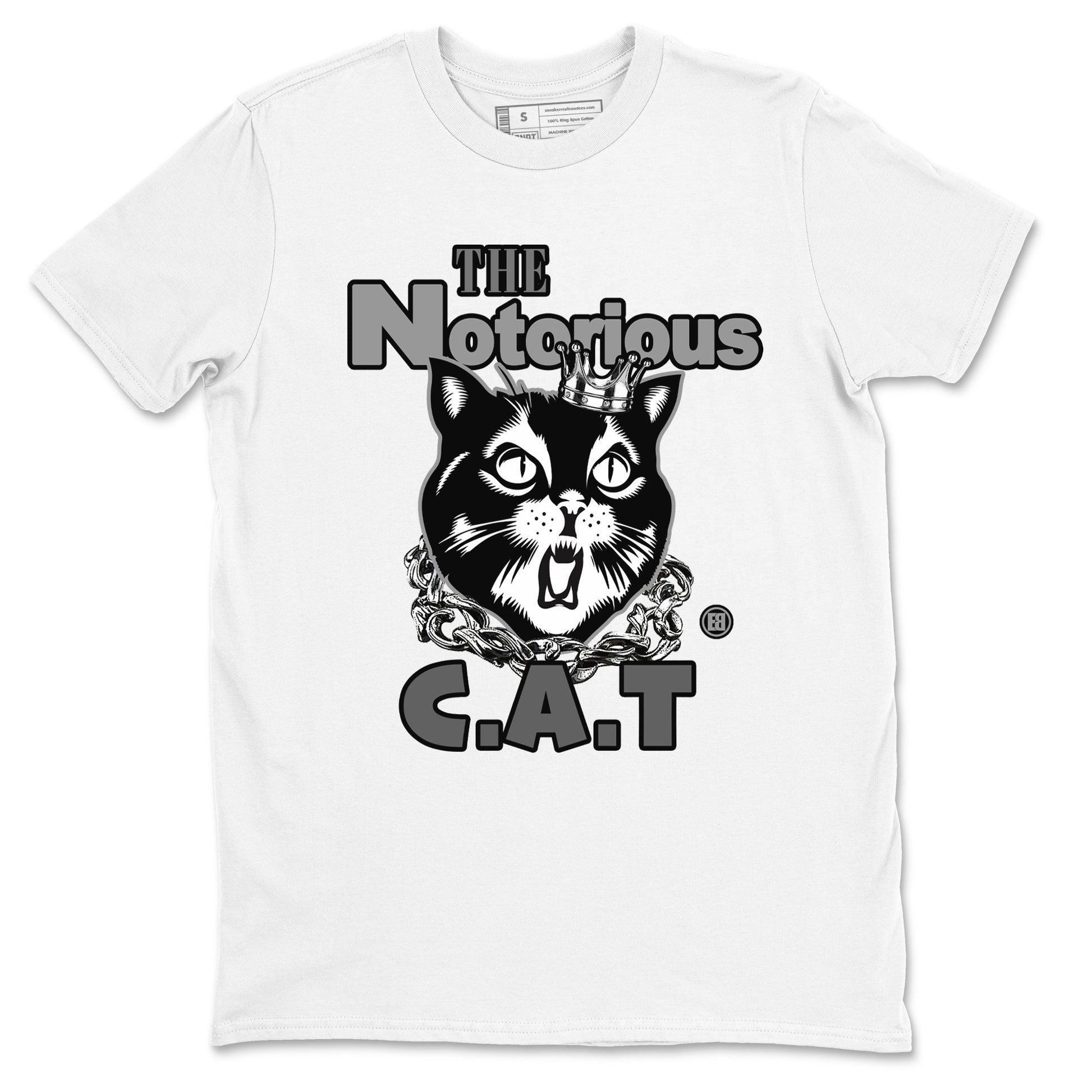 5s Black Cat shirts to match jordans The Notorious Cat sneaker match tees Air Jordan 5 Black Cat SNRT Sneaker Release Tees unisex cotton White 2 crew neck shirts