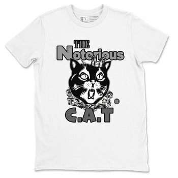 5s Black Cat shirts to match jordans The Notorious Cat sneaker match tees Air Jordan 5 Black Cat SNRT Sneaker Release Tees unisex cotton White 2 crew neck shirts