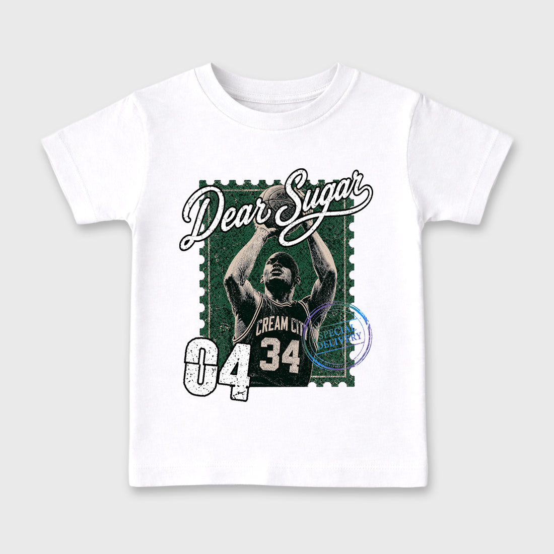 The Perfect Form Baby & Kids Graphic T-Shirt featuring original artwork designed to match the Air Jordan 12 Bucks. White 2 Kids Graphic Tee.
