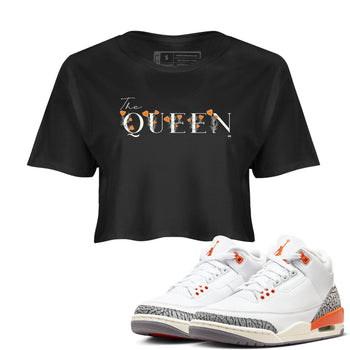 3s Georgia Peach shirt to match jordans The Queen sneaker tees Air Jordan 3 Georgia Peach SNRT Sneaker Release Tees Black 1 crop length shirt