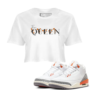 3s Georgia Peach shirt to match jordans The Queen sneaker tees Air Jordan 3 Georgia Peach SNRT Sneaker Release Tees White 1 crop length shirt