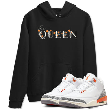 3s Georgia Peach shirt to match jordans The Queen sneaker tees Air Jordan 3 Georgia Peach SNRT Sneaker Release Tees unisex cotton Black 1 crew neck shirt