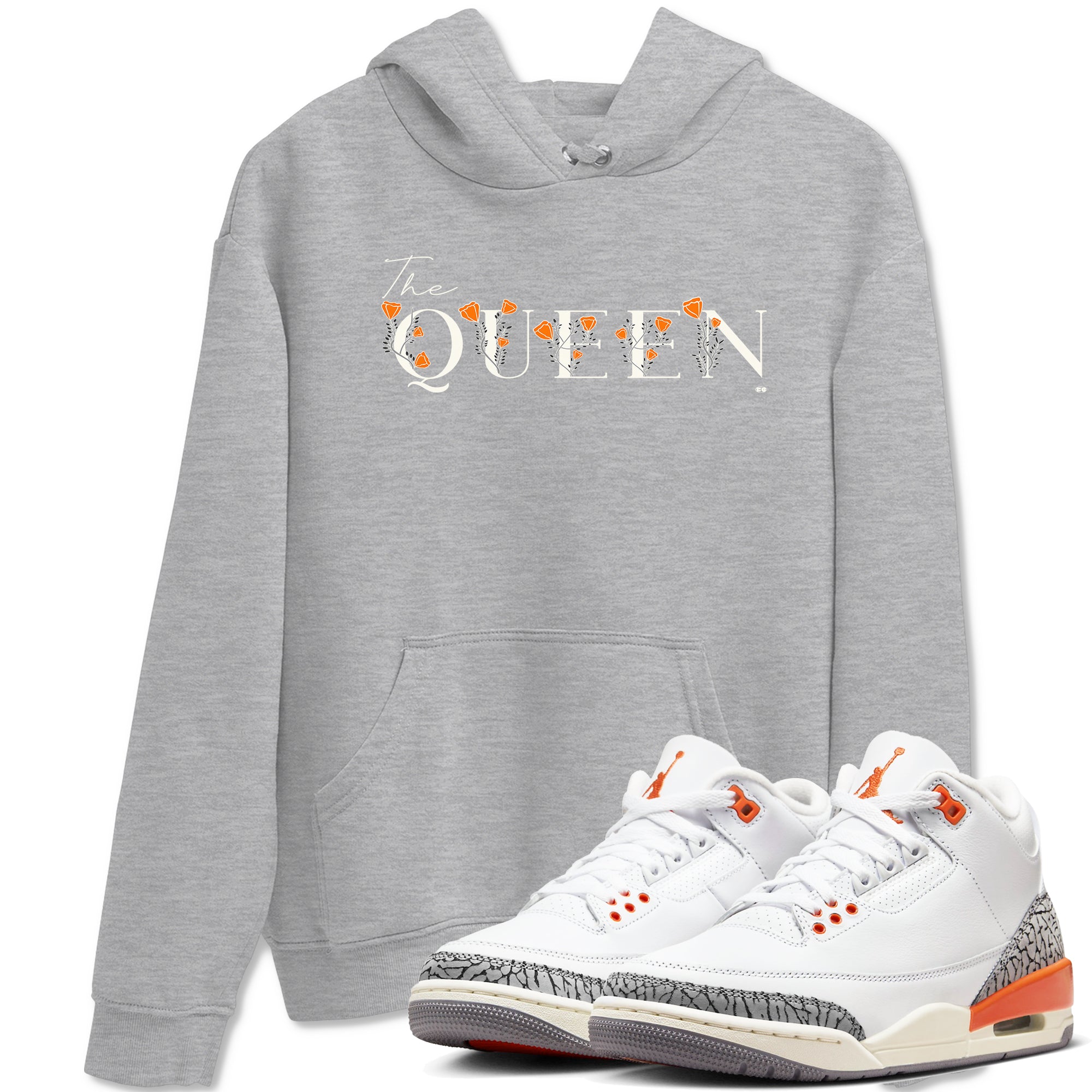 3s Georgia Peach shirt to match jordans The Queen sneaker tees Air Jordan 3 Georgia Peach SNRT Sneaker Release Tees unisex cotton Heather Grey 1 crew neck shirt
