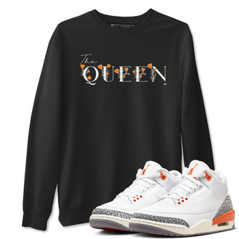 3s Georgia Peach shirt to match jordans The Queen sneaker tees Air Jordan 3 Georgia Peach SNRT Sneaker Release Tees unisex cotton Black 1 crew neck shirt