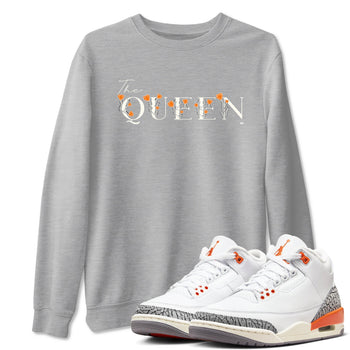 3s Georgia Peach shirt to match jordans The Queen sneaker tees Air Jordan 3 Georgia Peach SNRT Sneaker Release Tees unisex cotton Heather Grey 1 crew neck shirt