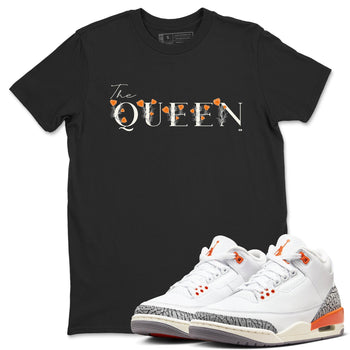 3s Georgia Peach shirt to match jordans The Queen sneaker tees Air Jordan 3 Georgia Peach SNRT Sneaker Release Tees unisex cotton Black 1 crew neck shirt