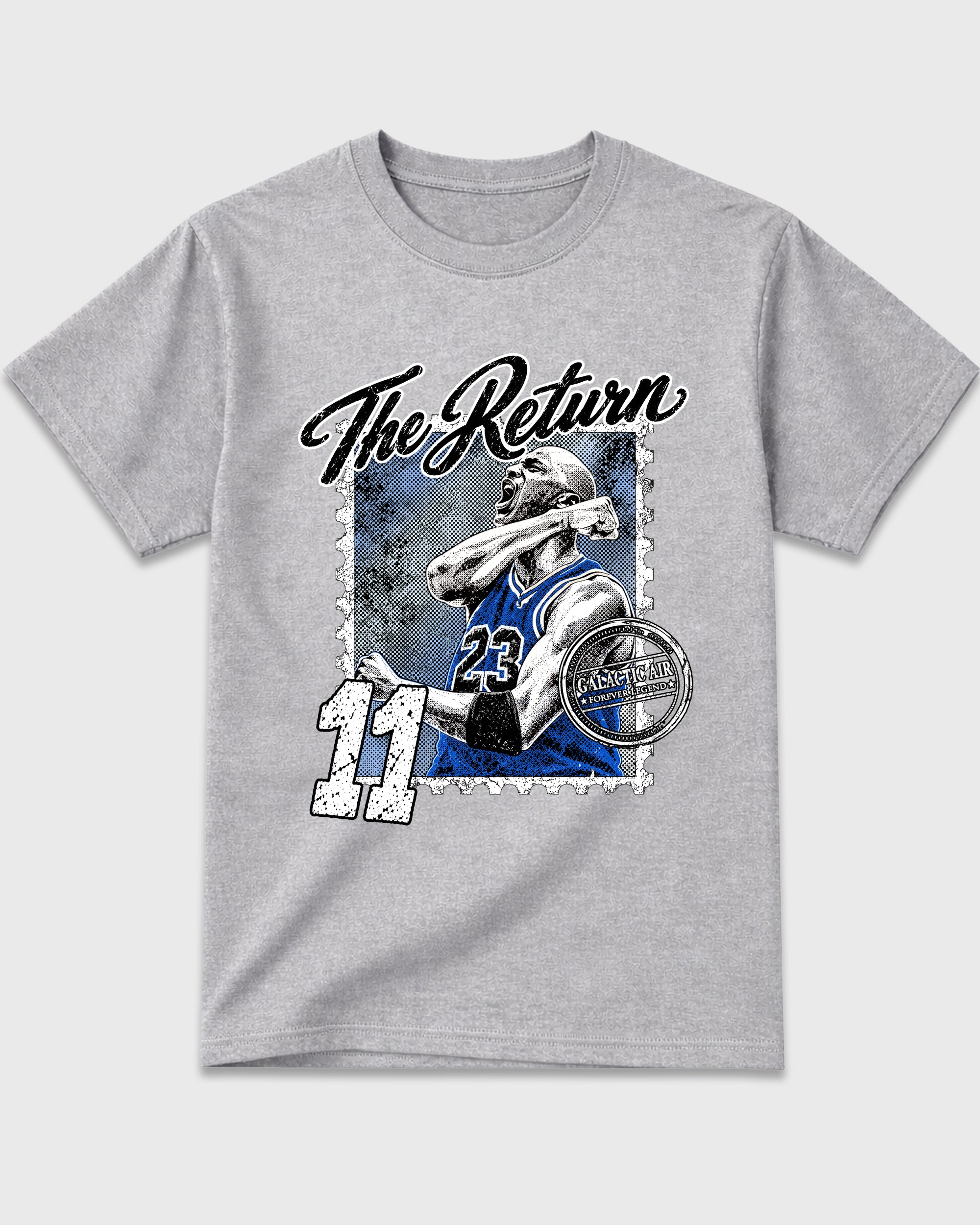 The Return Graphic T-Shirt featuring original streetwear artwork designed to match the Air Jordan 11 Retro Space Jam. Heather Grey 2 Graphic T-Shirt.