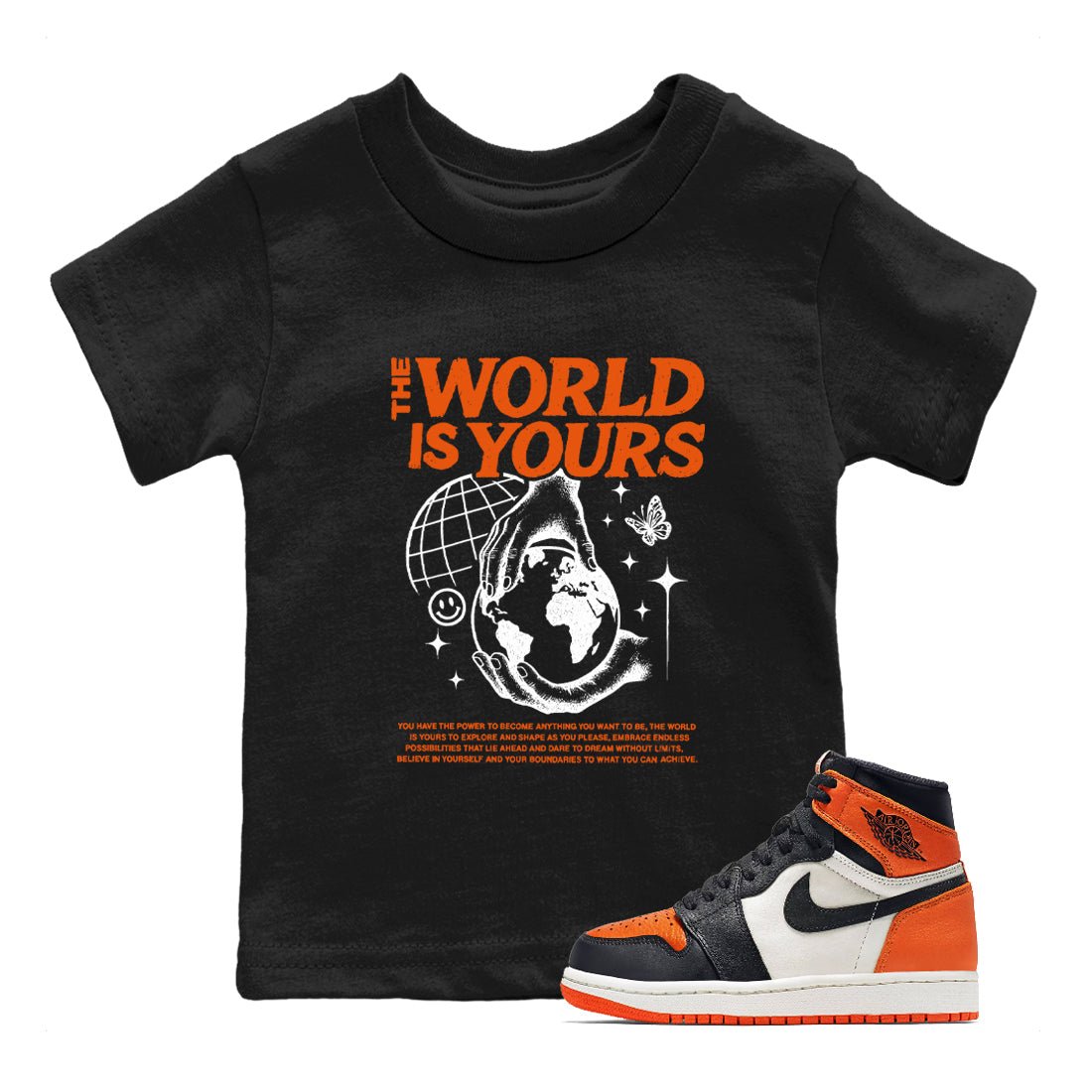 Sneaker match tees – Streetwear Graphic Tees Air Jordan 1 Shattered Backboard Sneakers – The World Is Yours Kids Craphic T-Shirt Black 1