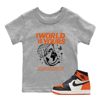 Sneaker match tees – Streetwear Graphic Tees Air Jordan 1 Shattered Backboard Sneakers – The World Is Yours Kids Craphic T-Shirt Heather Grey 1