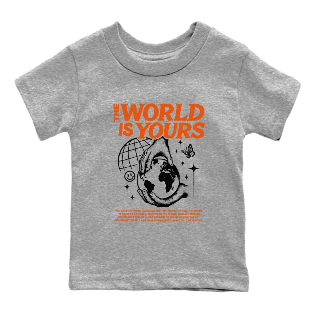 Sneaker match tees – Streetwear Graphic Tees Air Jordan 1 Shattered Backboard Sneakers – The World Is Yours Kids Craphic T-Shirt Heather Grey 2