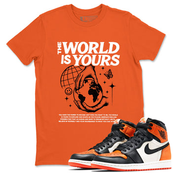 Sneaker match tees – Streetwear Graphic Tees Air Jordan 1 Shattered Backboard Sneakers – The World Is Yours Graphic Tee Orange 1