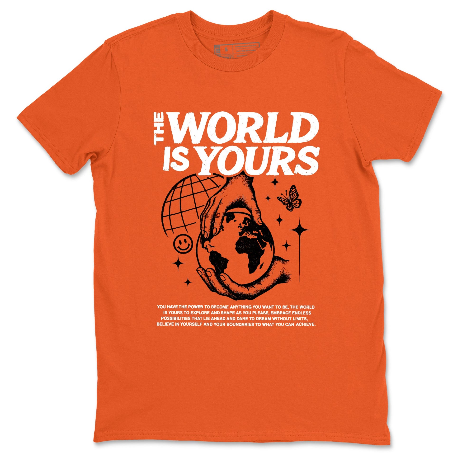 Sneaker match tees – Streetwear Graphic Tees Air Jordan 1 Shattered Backboard Sneakers – The World Is Yours Graphic Tee Orange 2
