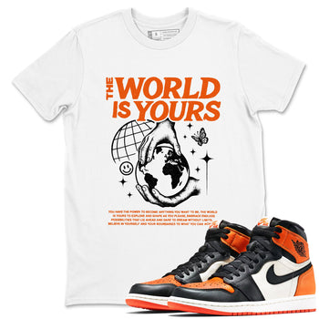 Sneaker match tees – Streetwear Graphic Tees Air Jordan 1 Shattered Backboard Sneakers – The World Is Yours Graphic Tee White 1