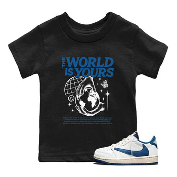Sneaker match tees – Streetwear Graphic Tees Air Jordan 1 Travis Scott Fragment Sneakers – The World Is Yours Kids Craphic T-Shirt Black 1
