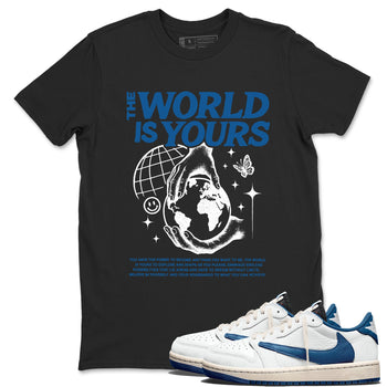 Sneaker match tees – Streetwear Graphic Tees Air Jordan 1 Travis Scott Fragment Sneakers – The World Is Yours Graphic Tee Black 1
