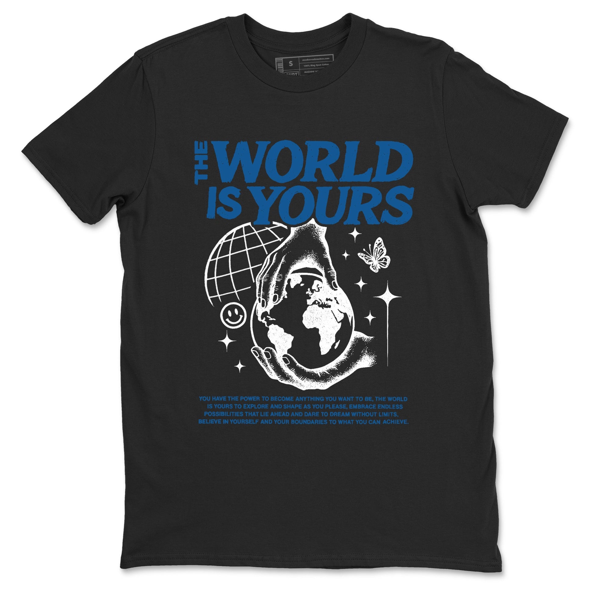 Sneaker match tees – Streetwear Graphic Tees Air Jordan 1 Travis Scott Fragment Sneakers – The World Is Yours Graphic Tee Black 2