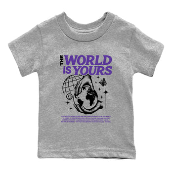 Sneaker match tees – Sneaker Tees To Match Air Jordan 11 Canyon Purple Shoes – The World Is Yours Kids T-Shirt Heather Grey 2