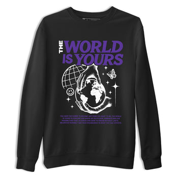 Sneaker match tees – Sneaker Tees To Match Air Jordan 11 Canyon Purple Shoes – The World Is Yours Tee Black 2