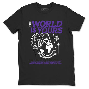 Sneaker match tees – Sneaker Tees To Match Air Jordan 11 Canyon Purple Shoes – The World Is Yours Tee Black 2