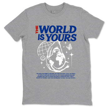 Sneaker Threads – Sneaker Tees To Match Air Jordan 11 Rare Air – The World Is Yours Graphic Tee Heather Grey 2. Perfect for Jordan releases 2025 colorways.