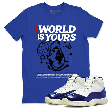 Sneaker Threads – Sneaker Tees To Match Air Jordan 11 Rare Air – The World Is Yours Graphic Tee Royal Blue 1. Perfect for Jordan releases 2025 colorways.