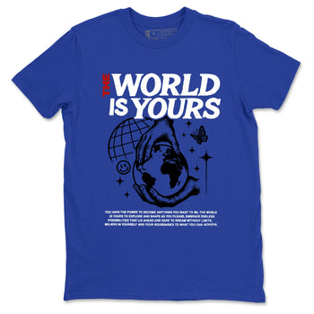 Sneaker Threads – Sneaker Tees To Match Air Jordan 11 Rare Air – The World Is Yours Graphic Tee Royal Blue 2. Perfect for Jordan releases 2025 colorways.
