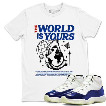 Sneaker Threads – Sneaker Tees To Match Air Jordan 11 Rare Air – The World Is Yours Graphic Tee White 1. Perfect for Jordan releases 2025 colorways.