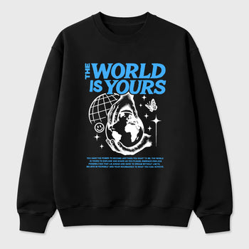 Sneaker match tees – Sneaker Tees To Match Air Jordan 14 University Blue Shoes – The World Is Yours Tee Black 2