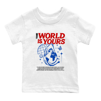 Sneaker match tees – Sneaker Tees To Match Jordan 4 Retro Rare Air Shoes – The World Is Yours Kids T-Shirt White 2