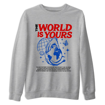 Sneaker match tees – Sneaker Tees To Match Jordan 4 Retro Rare Air Shoes – The World Is Yours Tee Heather Grey 2