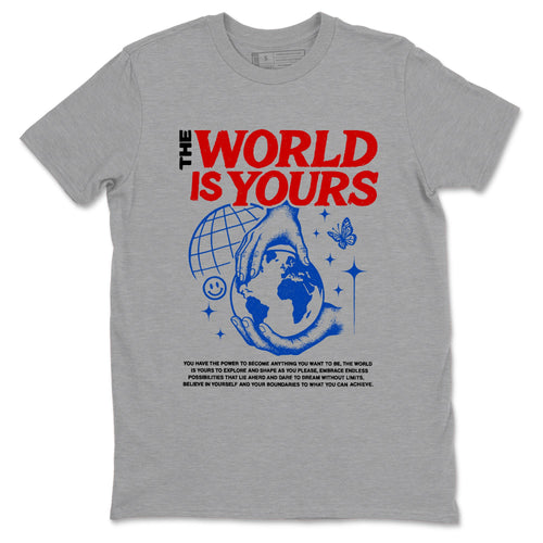 Sneaker match tees – Sneaker Tees To Match Jordan 4 Retro Rare Air Shoes – The World Is Yours Tee Heather Grey 2