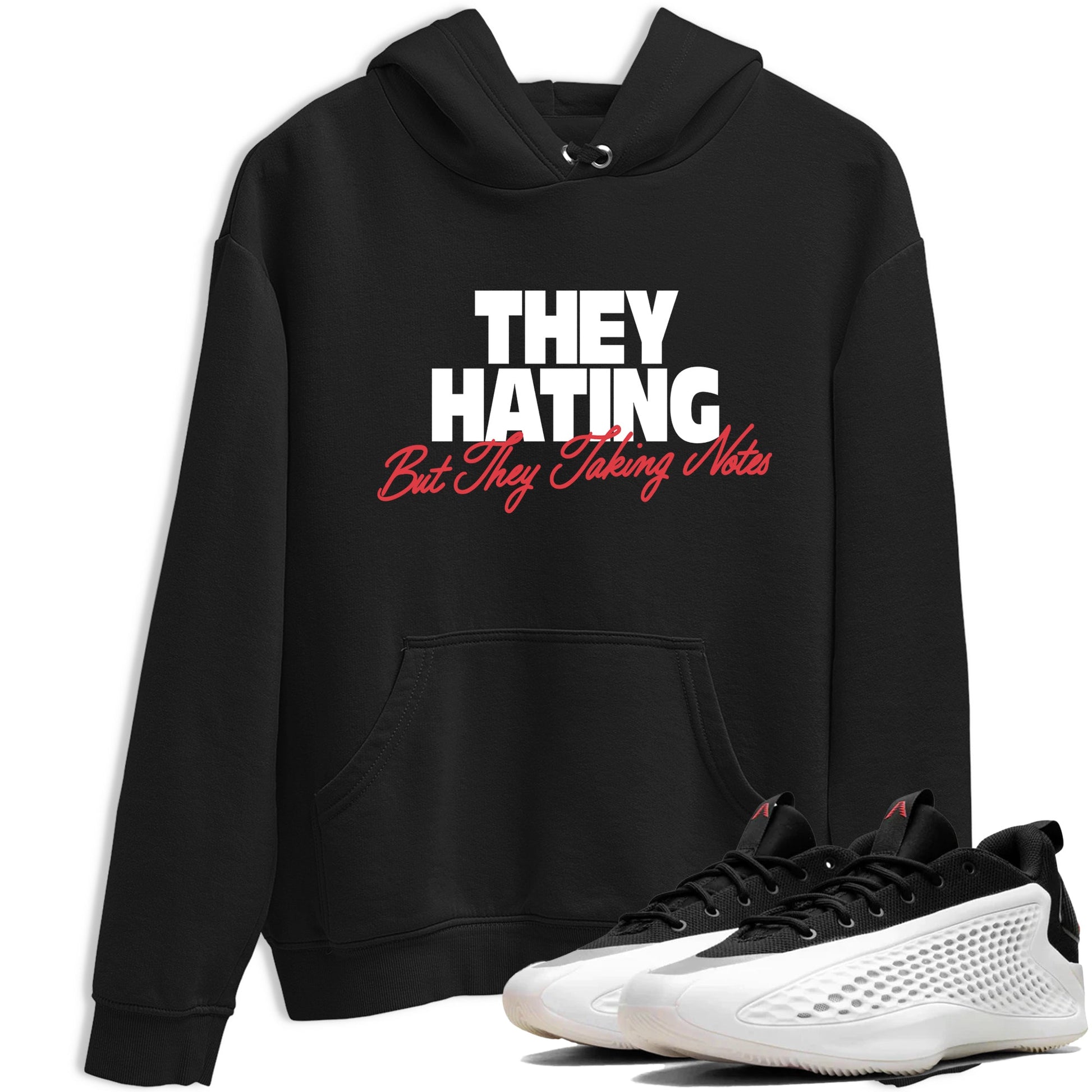 Sneaker Threads – Sneaker Tees To Match Adidas AE 1 Best Of Adi – They Hating But Taking Notes Graphic Tee Black 1. Perfect for Jordan releases 2025 colorways. Perfect for Anthony Edwards basketball sneaker drops and bold black, white, and red colorways from 2025.