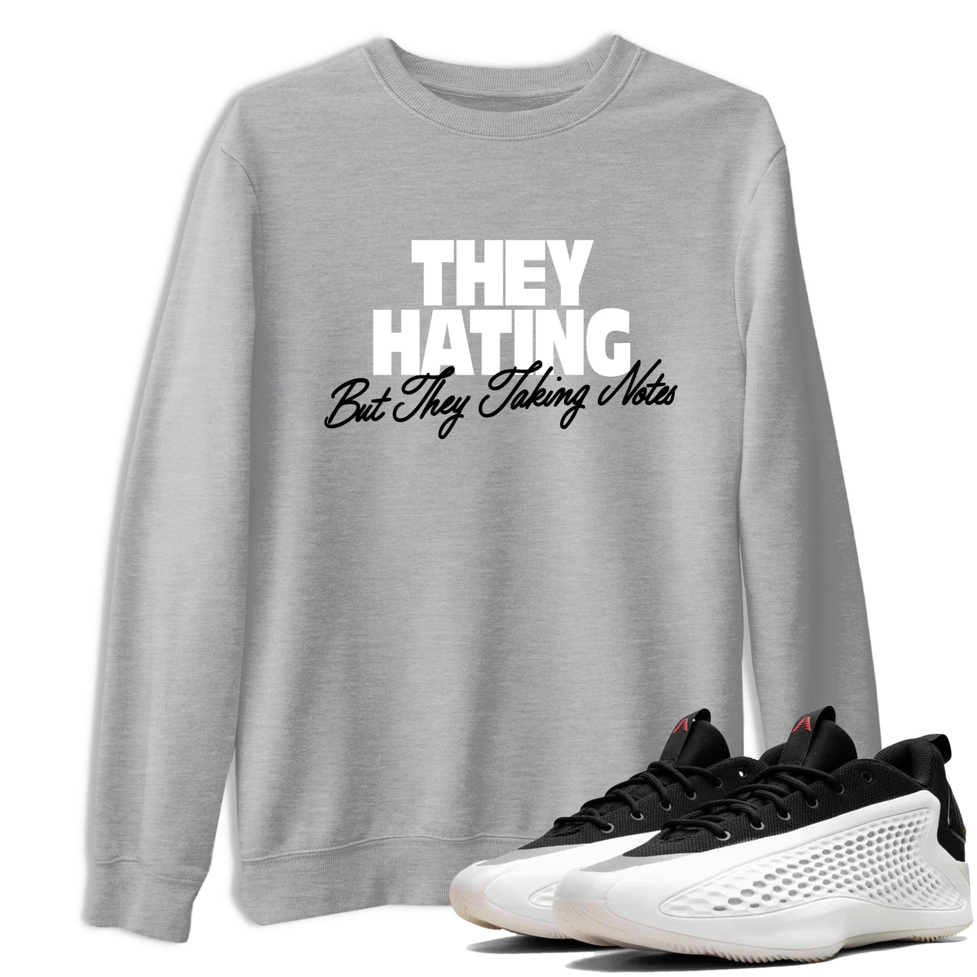 Sneaker Threads – Sneaker Tees To Match Adidas AE 1 Best Of Adi – They Hating But Taking Notes Graphic Tee Heather Grey 1. Perfect for Jordan releases 2025 colorways. Perfect for Anthony Edwards basketball sneaker drops and bold black, white, and red colorways from 2025.