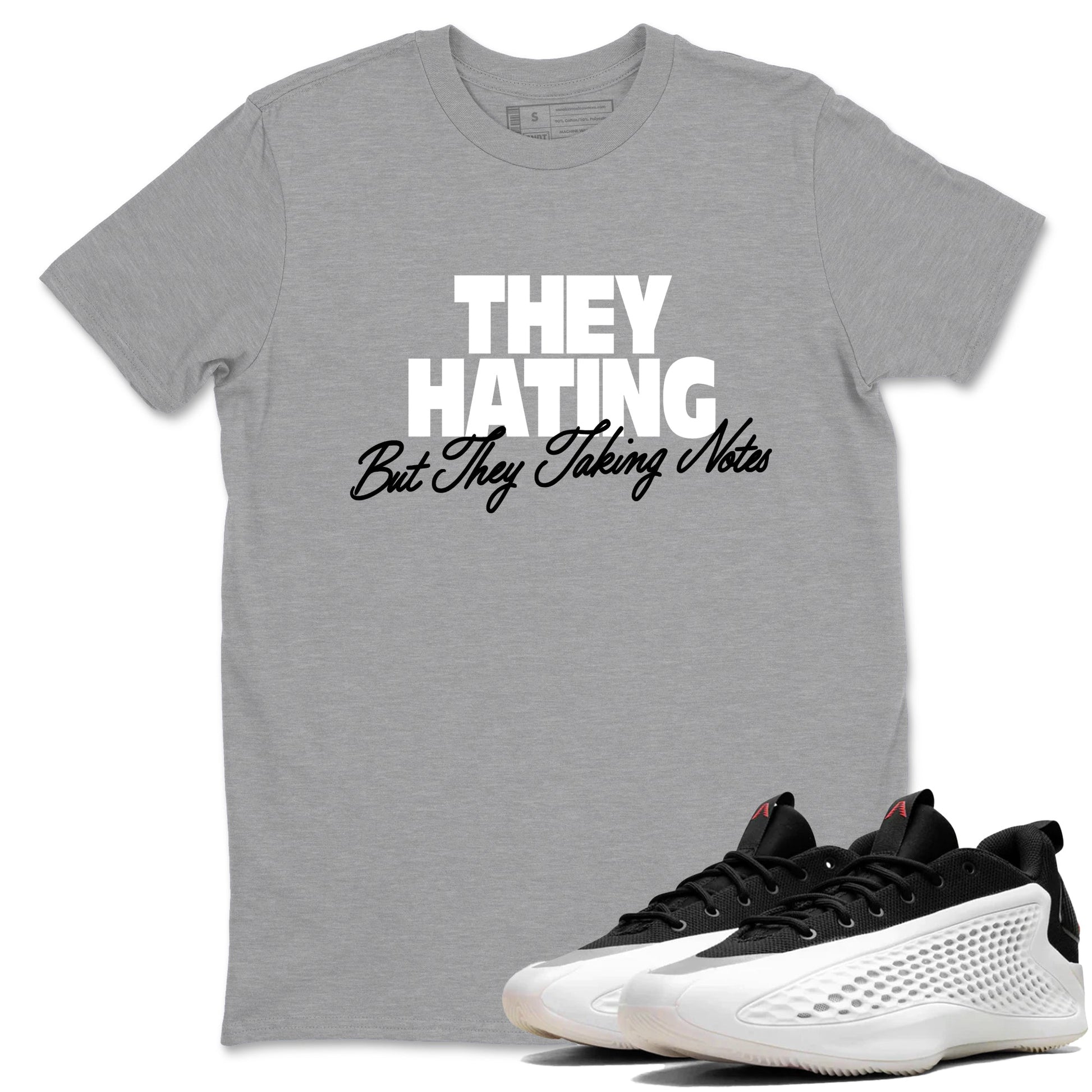 Sneaker Threads – Sneaker Tees To Match Adidas AE 1 Best Of Adi – They Hating But Taking Notes Graphic Tee Heather Grey 1. Perfect for Jordan releases 2025 colorways. Perfect for Anthony Edwards basketball sneaker drops and bold black, white, and red colorways from 2025.
