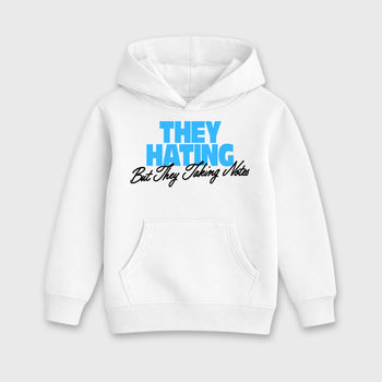 Best Sneakerfit for Sneakerheads Graphic Tees To Match Air Foamposite One University Blue Sneakers – They Hating But Taking Notes Kids T-Shirt White 2