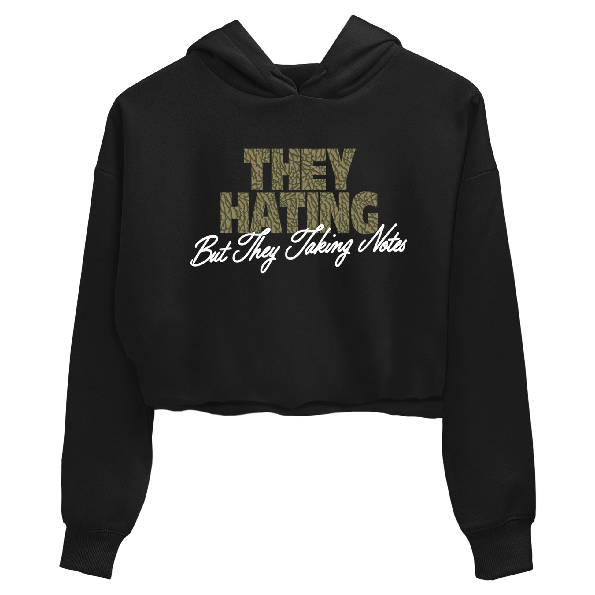 Sneaker Threads – Sneaker Threads To Match Air Jordan 3 Family Affair Shoes – They Hating But Taking Notes Crop T-Shirt Black 2