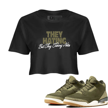Sneaker Threads – Sneaker Threads To Match Air Jordan 3 Family Affair Shoes – They Hating But Taking Notes Crop T-Shirt Black 1