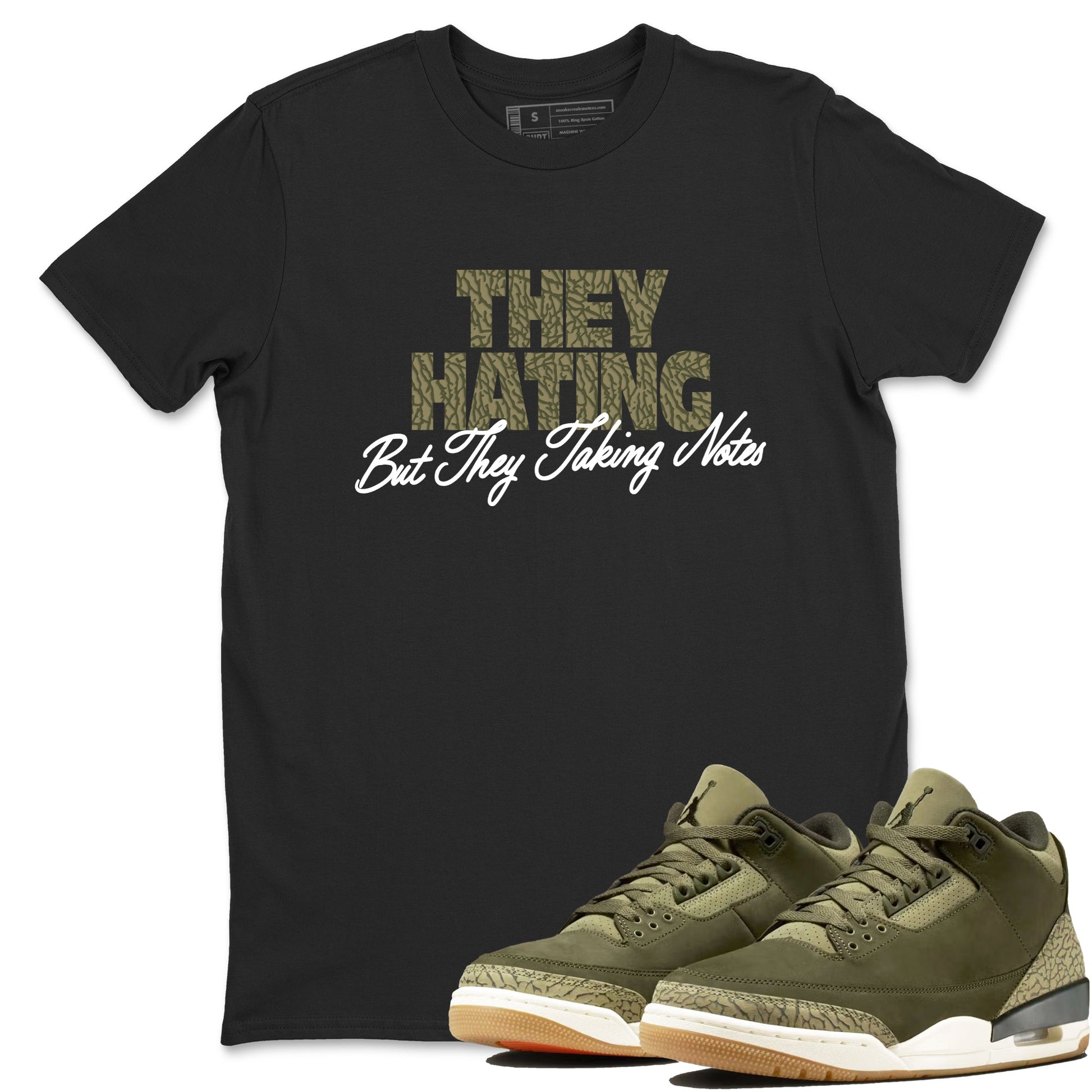 Sneaker Threads – Sneaker Threads To Match Air Jordan 3 Family Affair Shoes – They Hating But Taking Notes Tee Black 1