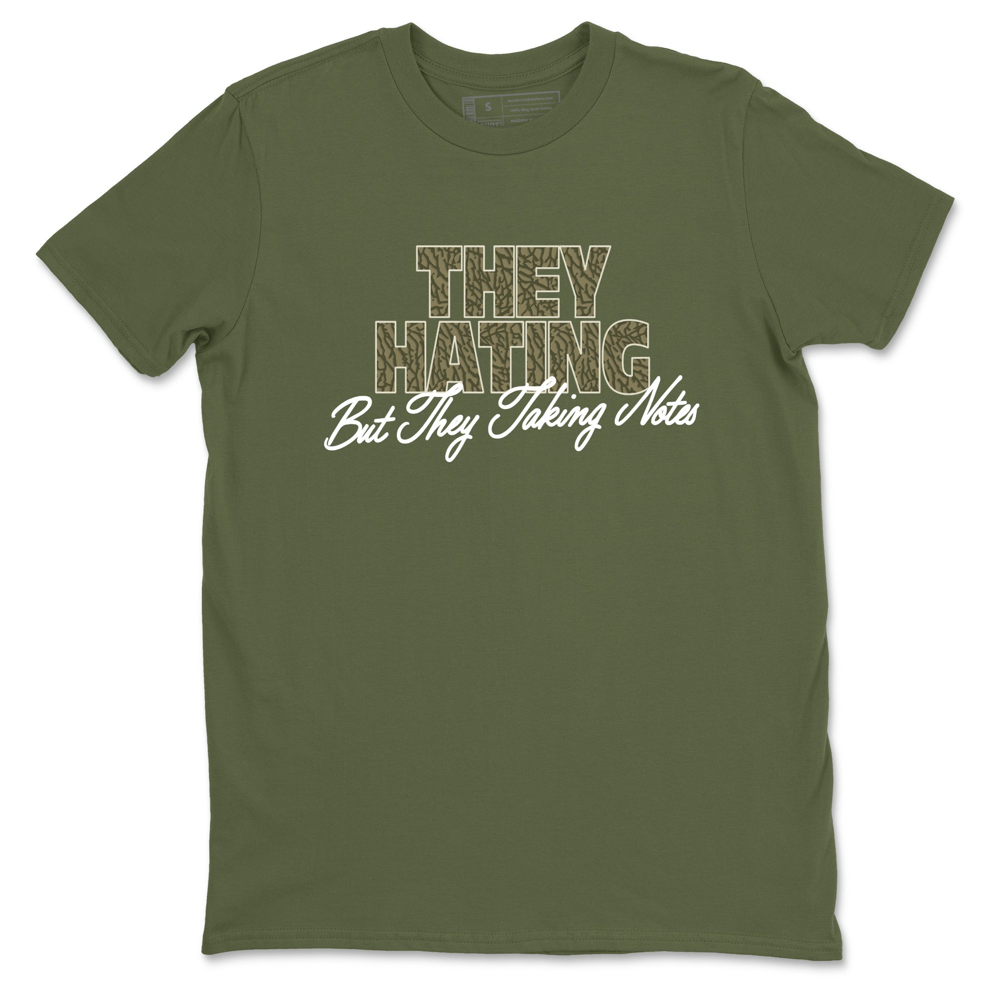 Sneaker Threads – Sneaker Threads To Match Air Jordan 3 Family Affair Shoes – They Hating But Taking Notes Tee Military Green 2