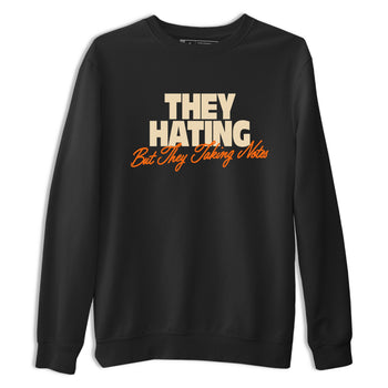 They Hating But Taking Notes sneaker match t-shirt styled to complete your fit with the Air Jordan 3 Starfish sneakers, shown in Black 2.