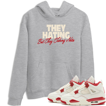 Perfect Valentine's Day Gifts graphic tee  – Graphic Tees To Match Air Jordan 4 Valentines Day – They Hating But Taking Notes Tee Heather Grey 1